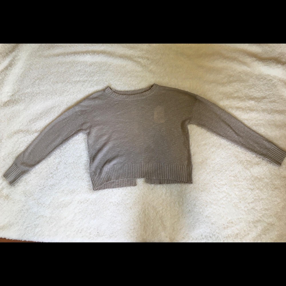 Medium Tan Sweater With Decorative Back by Pink Rose